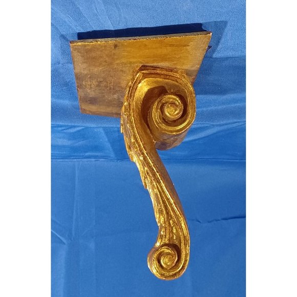 Vtg 10" Italian Gold Gilt Hand Carved Wood Wall Sconce Hollywood Regency… - Picture 3 of 7